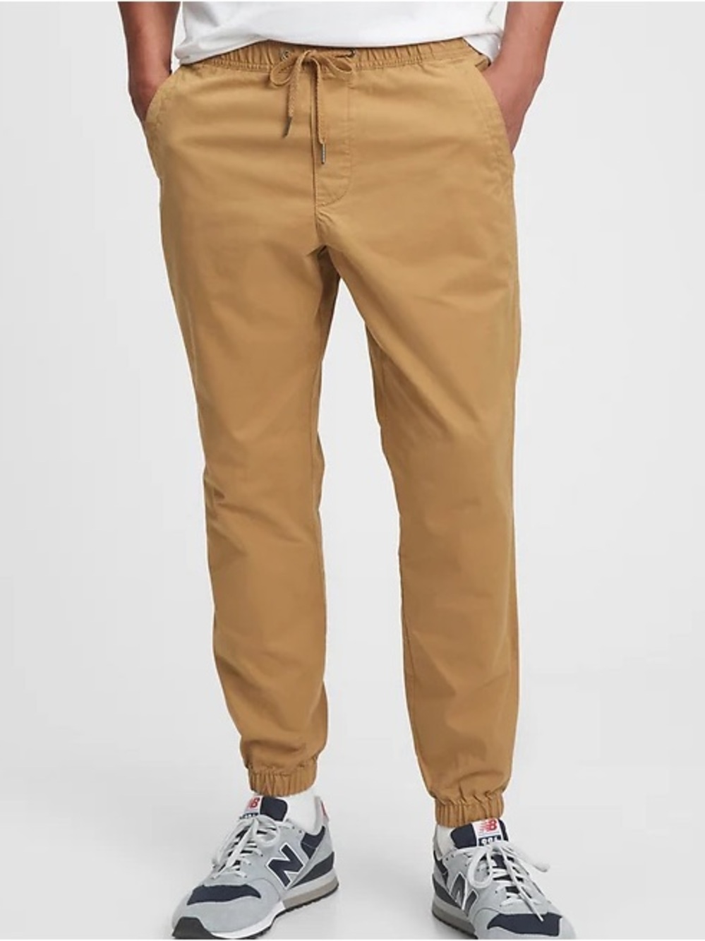 Gap Essential Jogger Pants Drawstring Stretch Chinos in Fall Acorn size L
